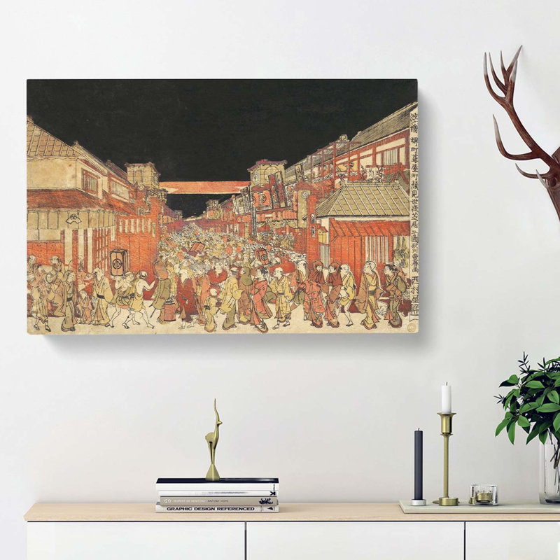Festival by Utagawa Toyoharu - Wrapped Canvas Painting, 50cm H x 76cm W x 3cm D