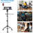 On Wheels With 2 Shelves, Portable Projector Floor Stand Adjustable Height 25.9 To 51.8 Inch With Phone Holder