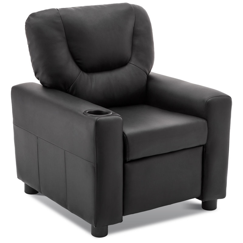 Fauteuil inclinable avec porte-gobelets Croom Kids, Noir, noir, noir, noir