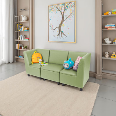 Kid Comfort Collective Modular Sectional, 3-Piece Set - Fern Green