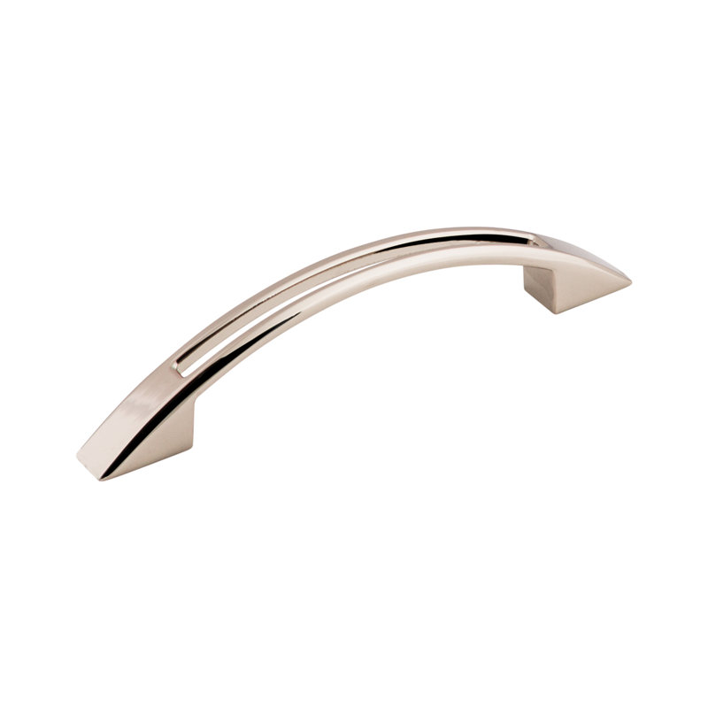 Tango Cut Out Center Bar pull, Polished Nickel, 3 3/4" Center to Center