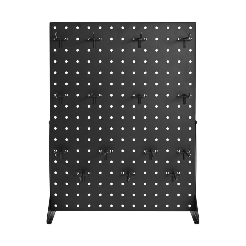 Pegboard Display Stand with 15 Hooks Pegboard Panels Display Black