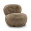 Fauteuil d'appoint en peau de mouton végane de qualité contractuelle, couleur taupe gaufrée