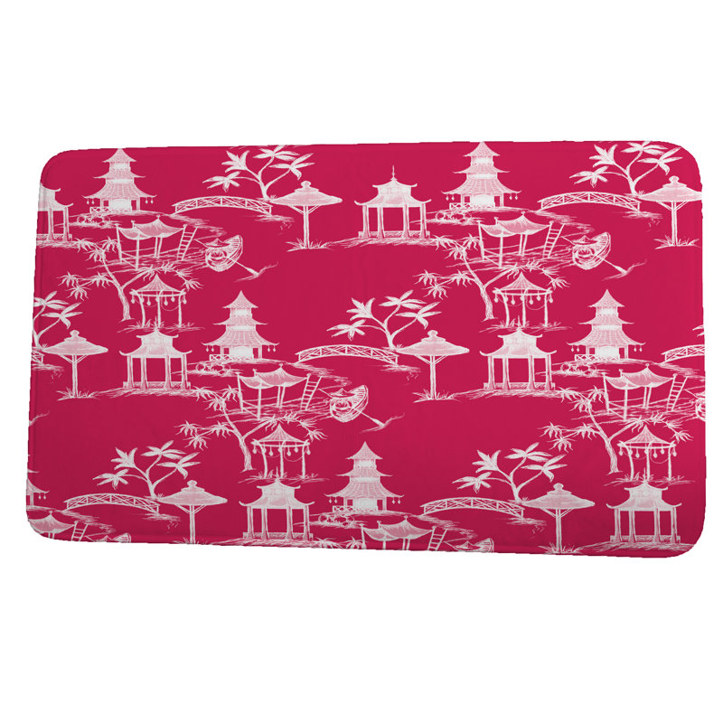 Tapis de bain Amarchand, H 18 po x L 30 po, Rose / fuchsia
