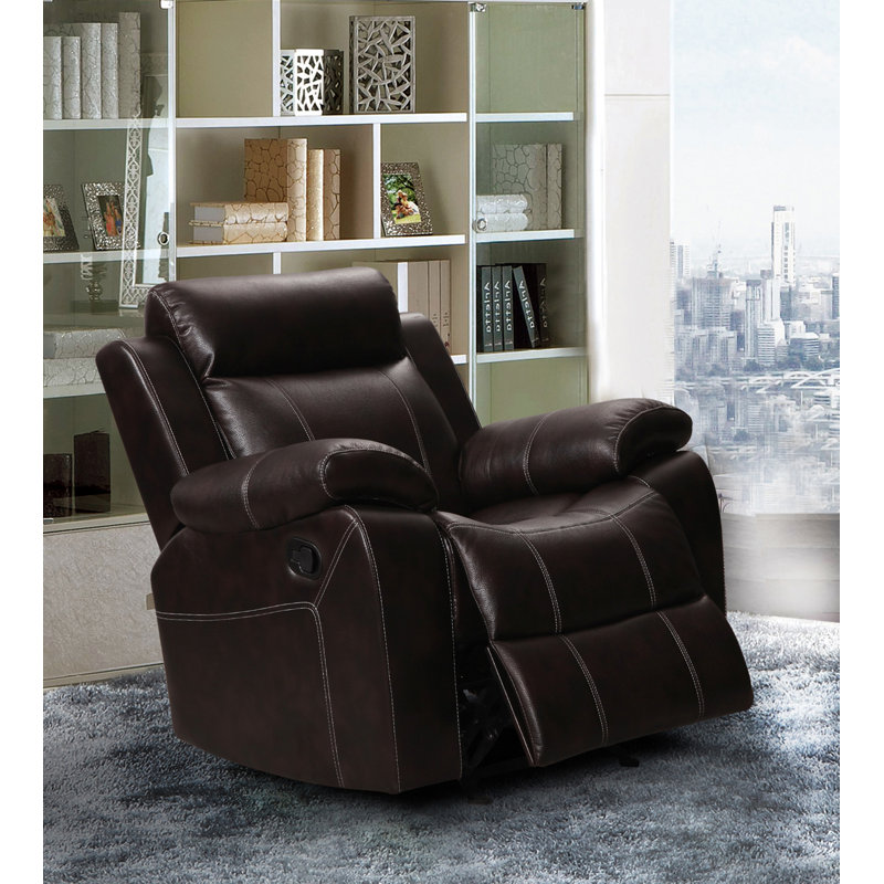 Fauteuil inclinable standard en similicuir de 38,5 po Tegmen, Similicuir brun