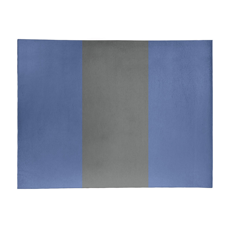 Tapis à rayures bleu/gris, Rectangle 9 pi x 12 pi