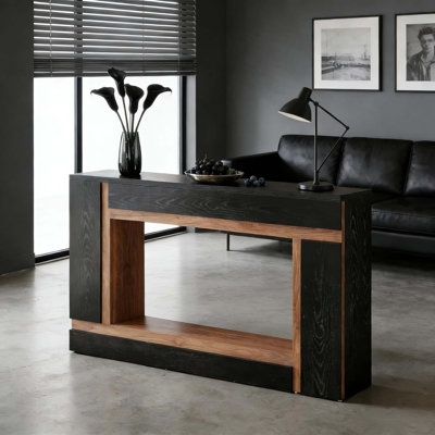 Contemporary Console Table with Dual-Tier Storage