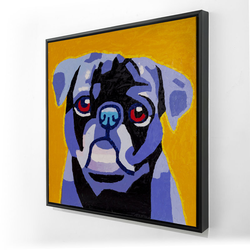 Flash the pug - Dog Contemporary Framed Canvas Home Decor