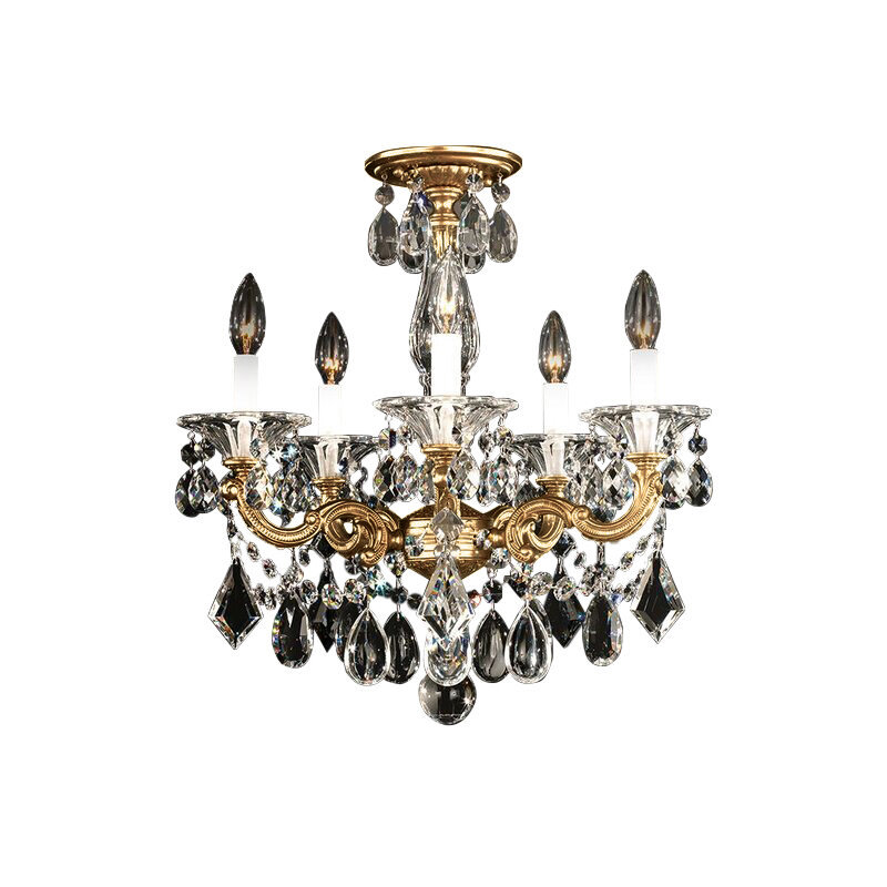 La Scala 5 - Light Chandelier, Florentine Bronze, Heritage Clear