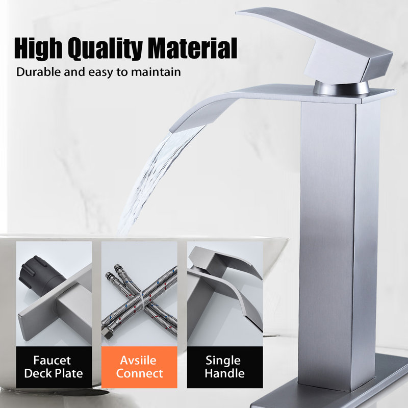 Single Hole Bathroom Faucet, Brushed Nickel