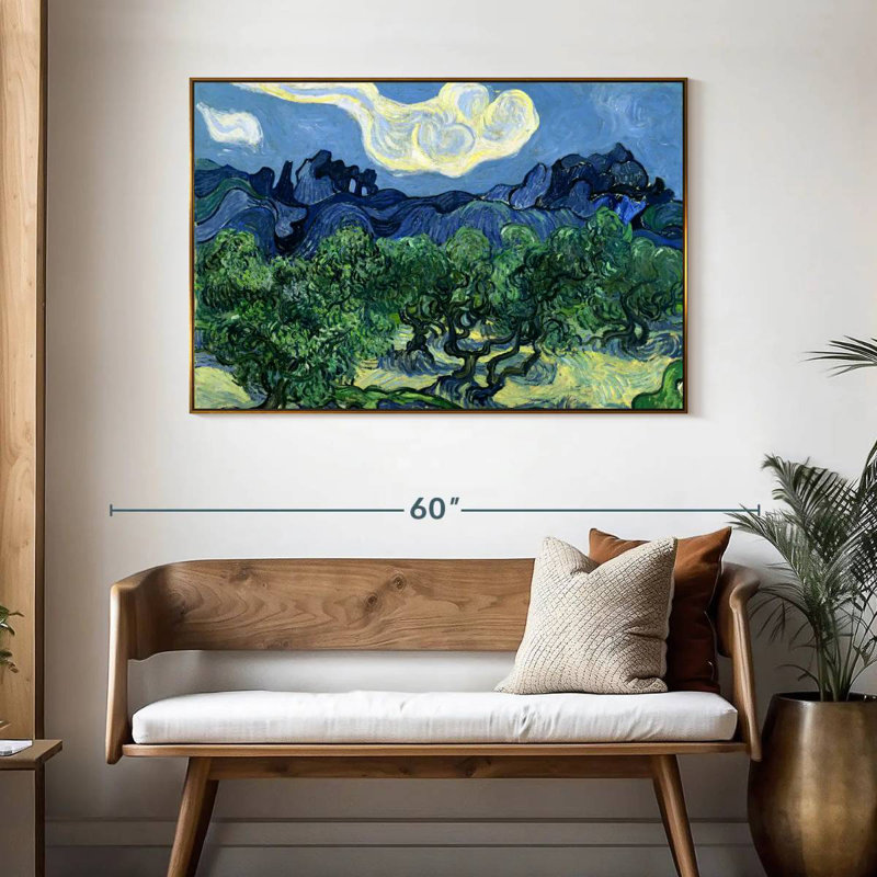 The Olive Trees, 25" X 17", Floating Frame Gold