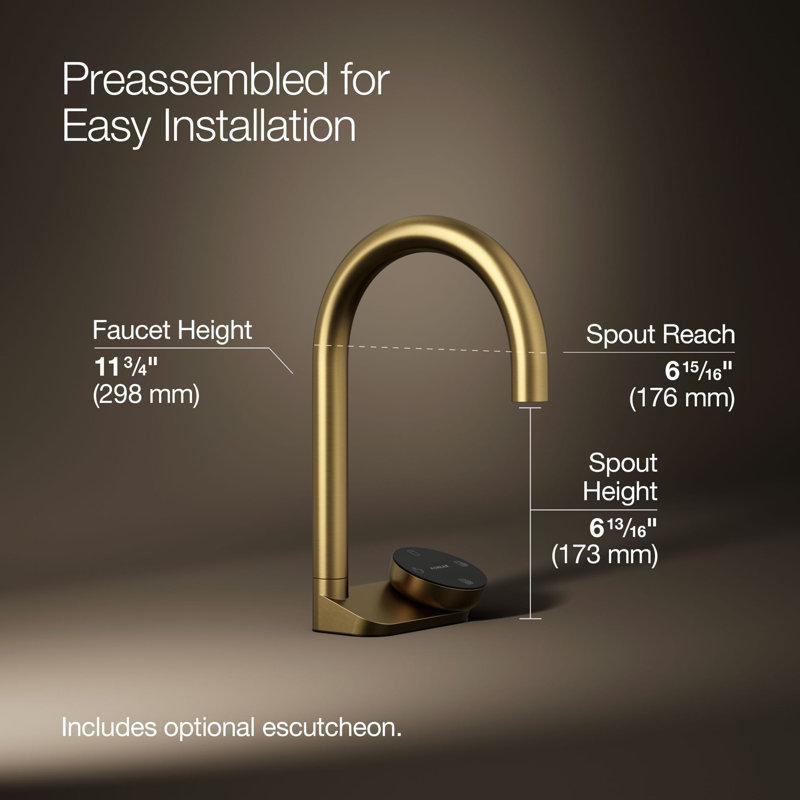 Aquifer4-In-1 Short Arc Beverage Faucet, Brushed Brass