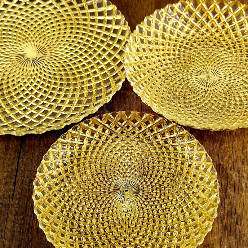 Vaisselle en verre doré Pina, Doré, 18