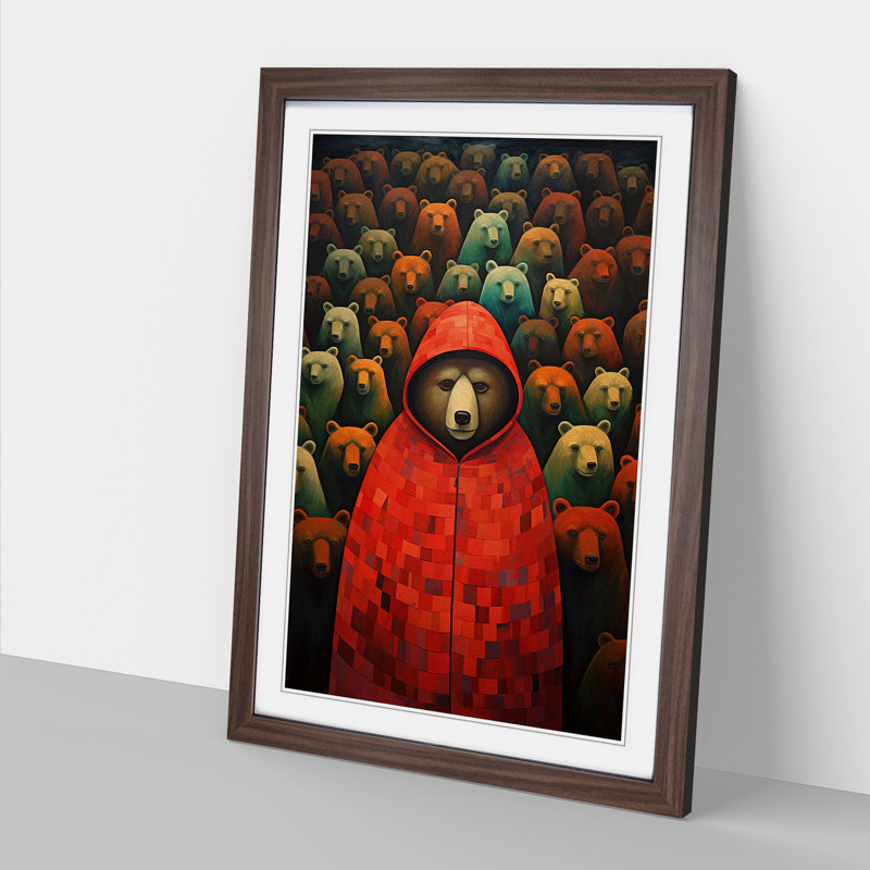 Single Picture Frame Print on Wood, Walnut Framed, 34cm H x 25cm W