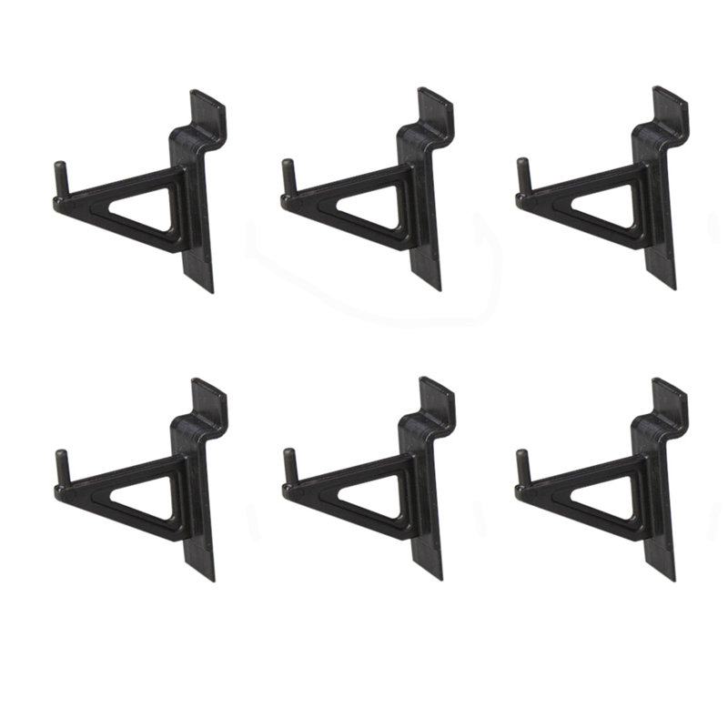 2 in. x 1 in. Black Plastic Slat Wall Hooks