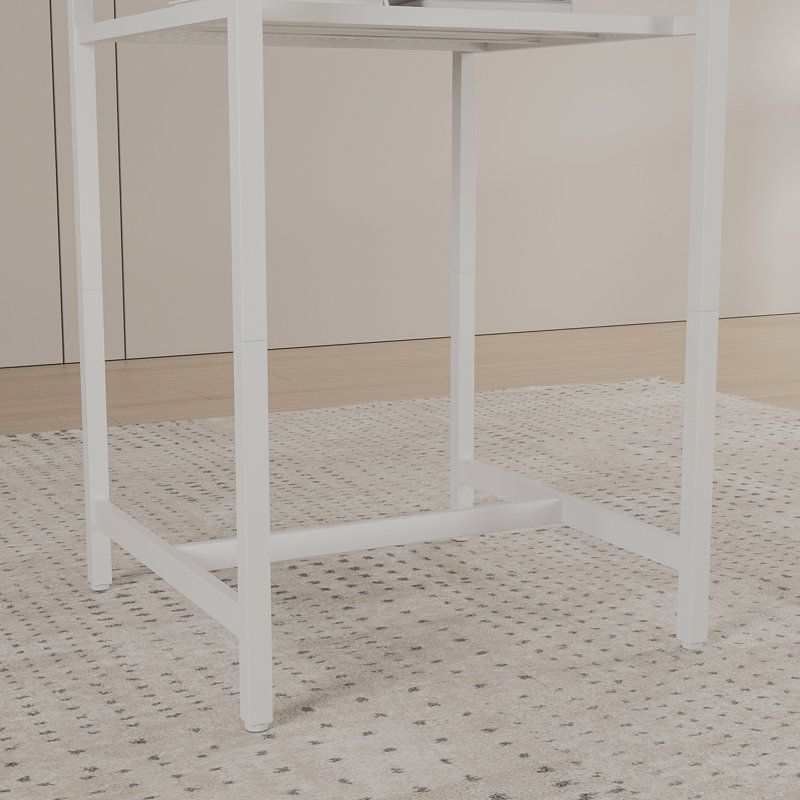 Bar table, equipped with 2 bar stools , with backrest and partition, Brown, White, Brown