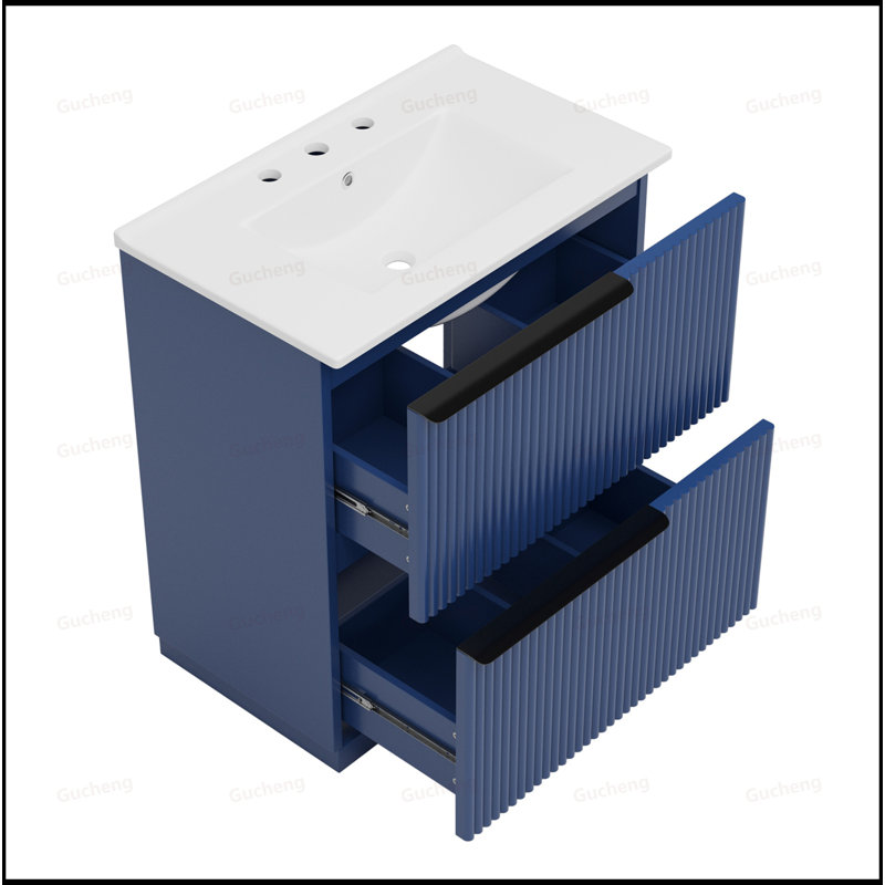 Meuble-lavabo de 30 po avec glissières et évier à fermeture en douceur