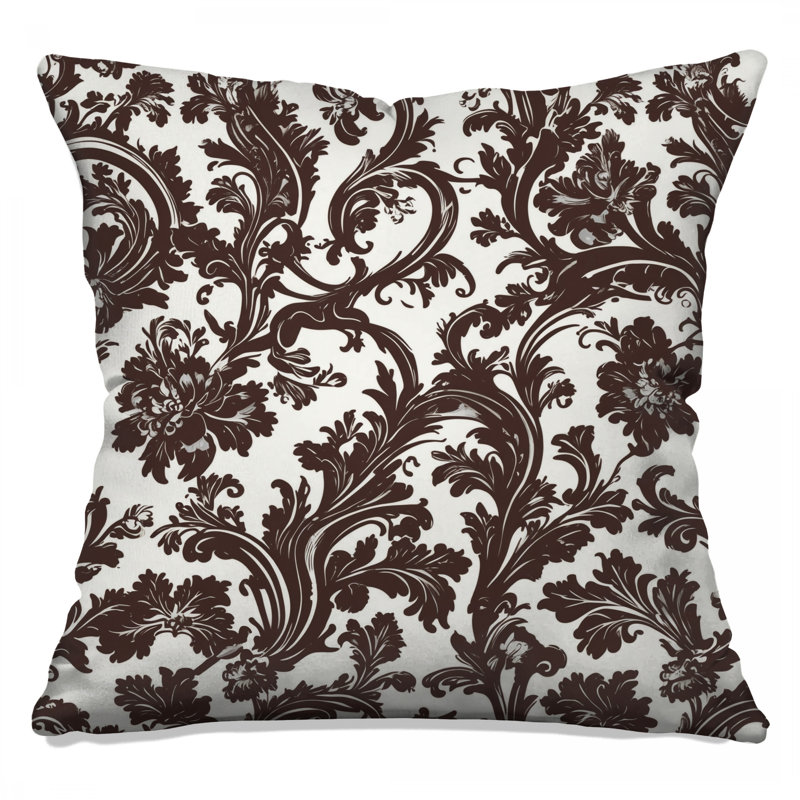 Coussins floraux à motif damassé double face, 20 x 20 pouces
