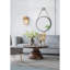 Miroir rond 29,5 po tendance tendance avec sangle de corde, décor industriel contemporain pour la salle de bain