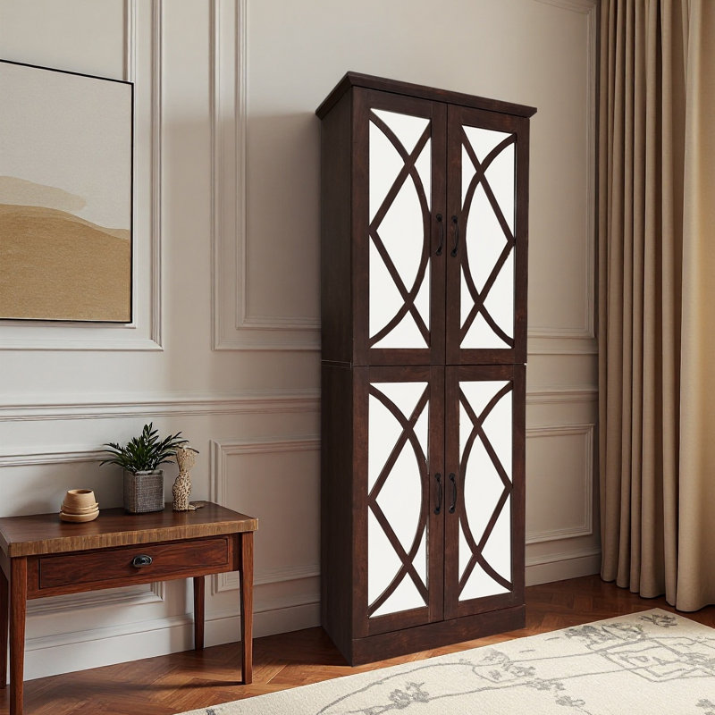 68-Inch Tall Walnut  Shoe Cabinet With Doors, 8-Tier Shoe Storage Cabinet With Adjustable Shelves, Modern Shoe Organizer Shoe Rack Cabinet For Entryway, Hallway, Closet, Living Room