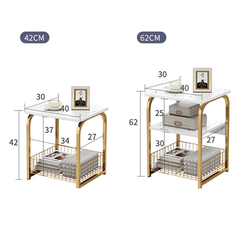 Table basse à 4 pieds avec rangement Anrey, Blanc