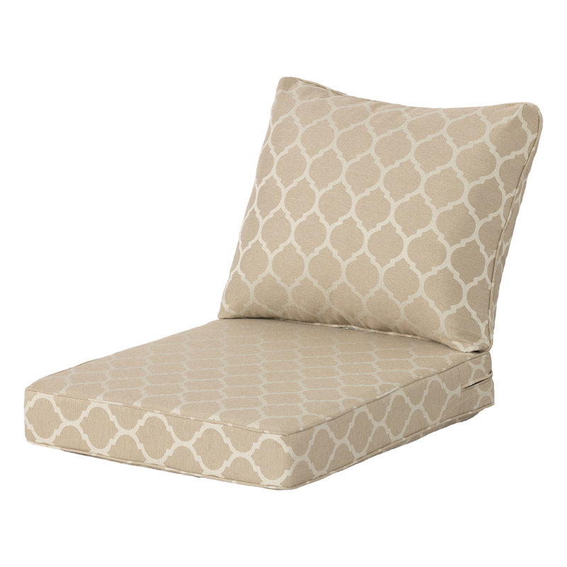 Coussins profonds pour fauteuil de patio intérieur/extérieur, 61 x 69 cm (24 x 27 po) - Résistants à l'eau, Treillis caramel