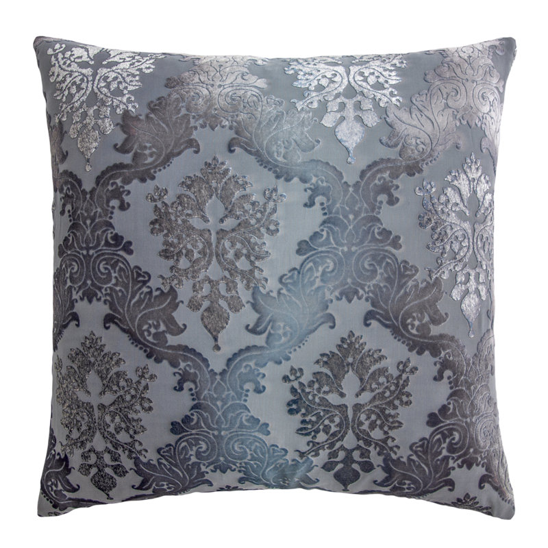 Brocade Velvet Square Pillow Cover & Insert, Dusk, 20'' x 20''