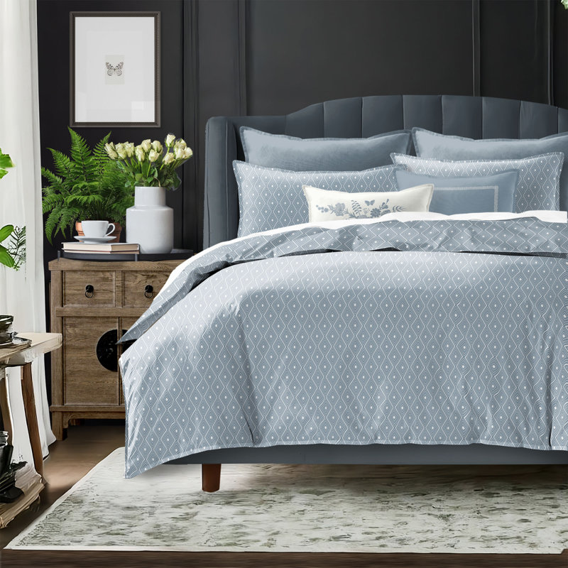 Samuel Diamond Cotton Slub Fabric Bedding Ensemble