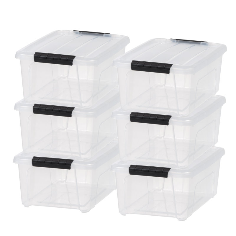 IRIS Storage Bin with Lid and Secure Latching Buckles, 13.5