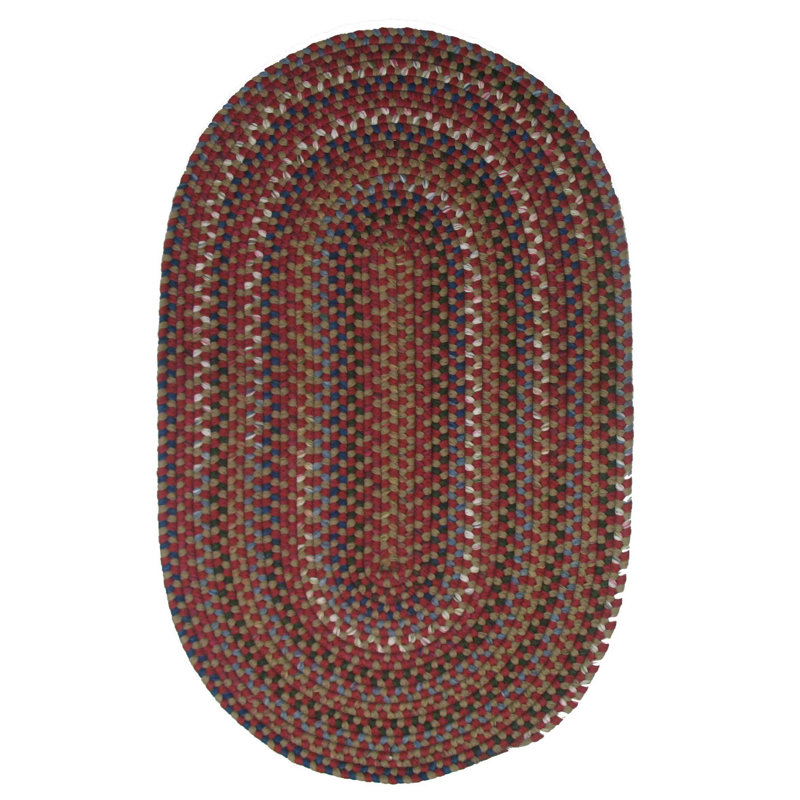 Tapis rouge tressé Gitano Wayland, Ovale 7 pi x 10 pi