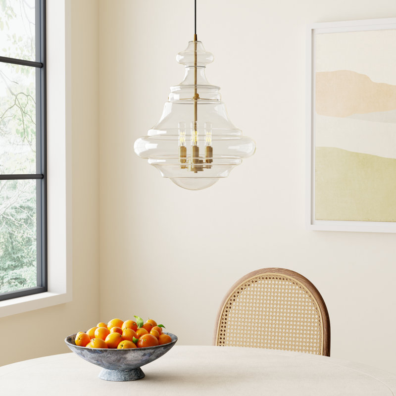 Burtt 3 - Light Single Schoolhouse Pendant in Natural Brass, Natural Brass