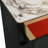 Vera Noir Modern Glam 5-Drawer Highboy Chest with Sintered Stone Marble-Pattern Top and Clear Handles