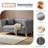 58"Chesterfield Velvet Sofa,2 Seater Deep Seat Sofa,Modern Sofa With Button Nailhead,Square Arm Couches-125311448-120201208