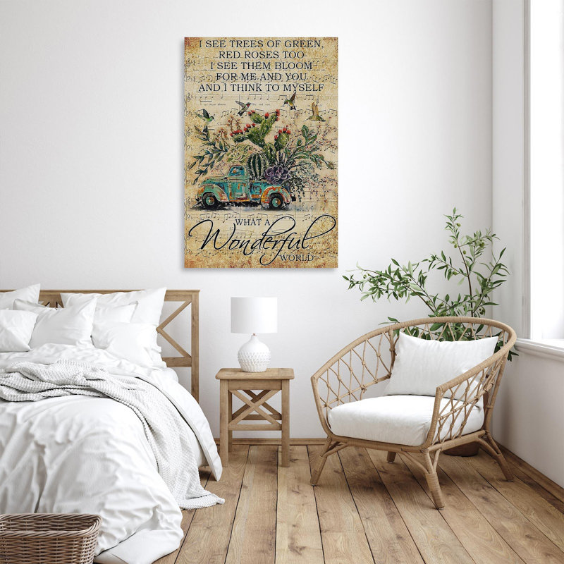 «Gardening What a Wonderful World», impression sur toile tendue, H 36 po x l 24 po x P 1,25 po