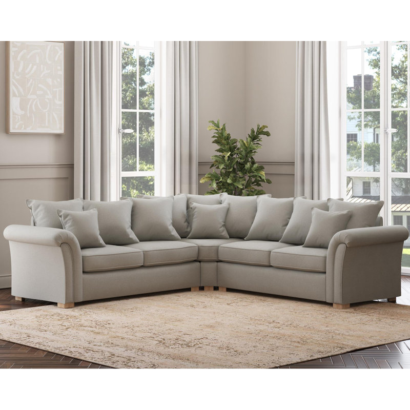 Castleacre Corner with two seats both sides, Scatter Back, Mink Polyester