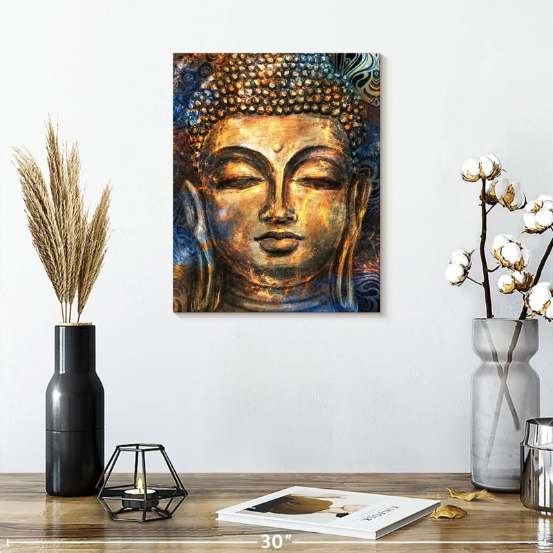 «Lord Buddha», reproduction sur toile, H 15 po x l 12 po x P 1,25 po