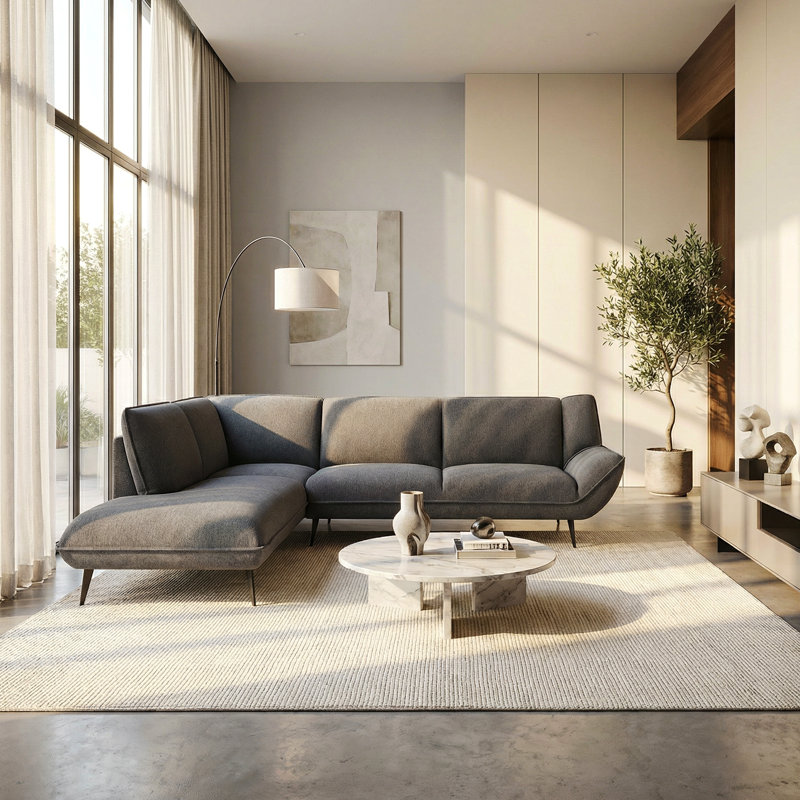 Canapé modulaire surdimensionné 106 po Abel, Lin gris foncé