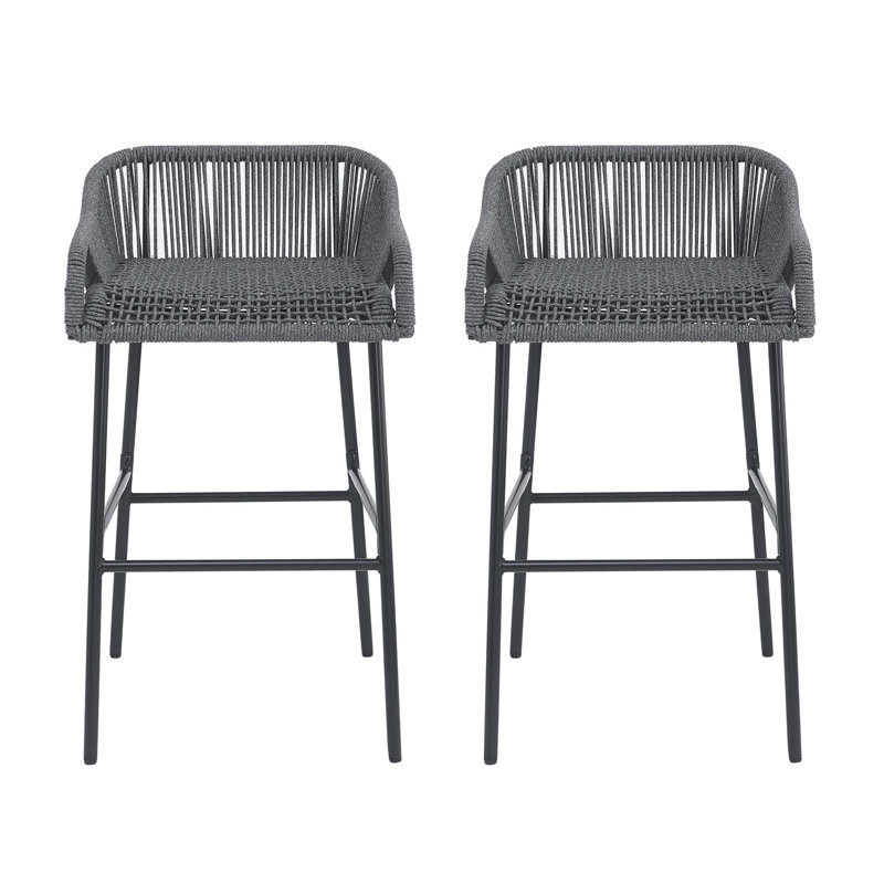 Ensemble de 2 tabourets de bar d'extérieur gris foncé La Push
