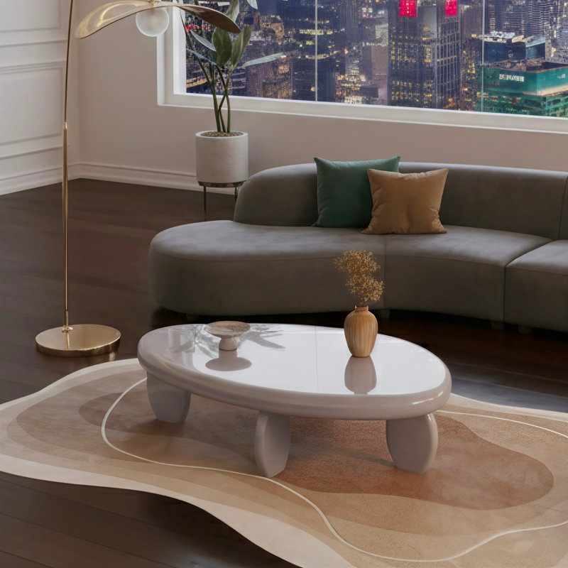 Table basse moderne à motif de galets, Gris