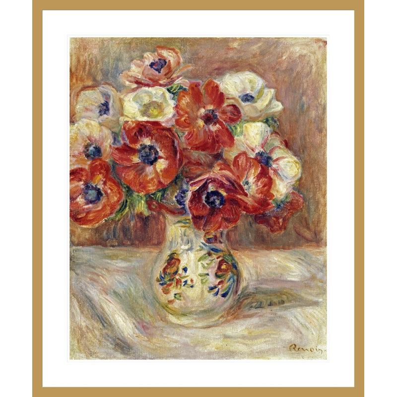 Nature morte aux anémones, Pierre-Auguste Renoir, impression giclée sur cadre, H 40,1 po x l 33,5 po