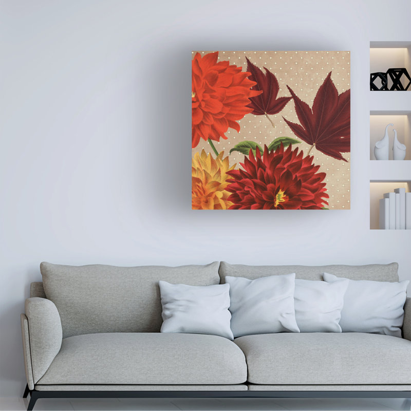 Art mural sur toile tendue - Gail Fraser «Autumn Flare - Square 4», art mural pour salon, chambre à coucher ou bureau - 14 x 14