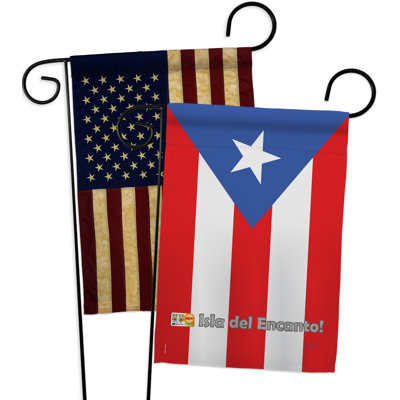 Ensemble de 2 drapeaux porto rico de la nationalite vertical2, drapeau de polyester décoratif à parois décoratives