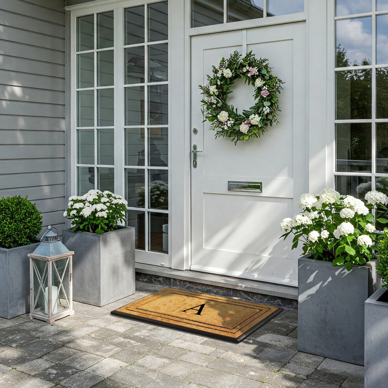 Tapis d'entrée antidérapant Monogram, L 18 po x L 32 po, A