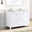 Plateau de meuble-lavabo double 48 po en pierre reconstituée avec trous pour robinet