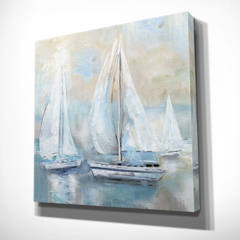 « voile loin », peinture, H 32 po x l 32 po x P 1,5 po, Toile tendue