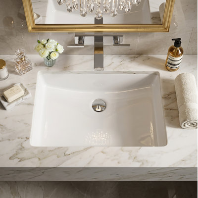 Nantucket Sinks Great Point 20.5'' Vitreous China Rectangular Bathroom Sink with Overflow