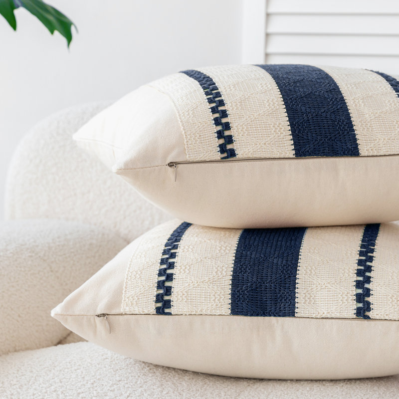 Housse de coussin Barossa, Rectangle H 12 po x l 20 po, Marine