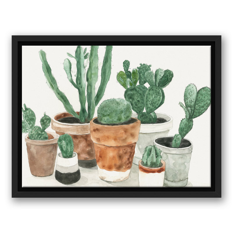 Cactus dans des pots, reproduction d'art sur toile, H 13,75 po x l 17,75 po x P 1,75 po