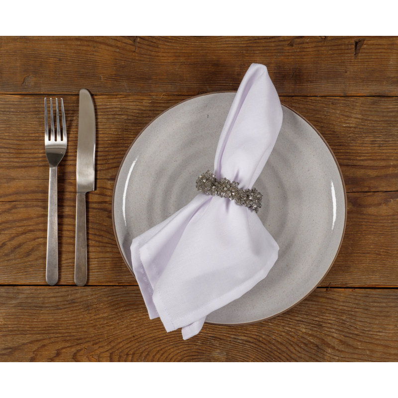 Allston Cotton Blend Solid Colour Square Napkin, White