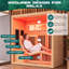 Luxurious 1-Person Infrared Sauna with Red Light Therapy – Wooden Indoor Sauna featuring Comfortable Recliner, 7-Colour Light Strip, Himalayan Salt Bricks, and Oxygen Bar